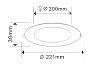20 x led-paneel – inbouw rond – 18w – 6500k – koud wit - afbeelding 3 van  4