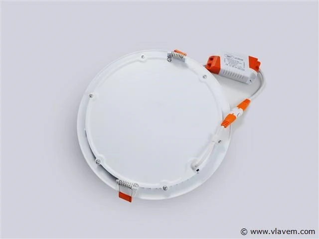 20 x led-paneel – inbouw rond – 18w – 6500k – koud wit - afbeelding 2 van  4