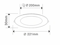 20 x led-paneel – inbouw rond – 18w – 6500k – koud wit - afbeelding 3 van  4
