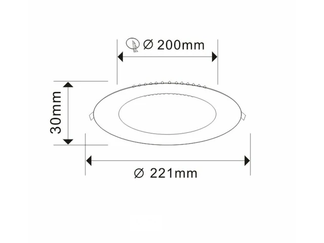 20 x led-paneel – inbouw rond – 18w – 6500k – koud wit - afbeelding 4 van  5