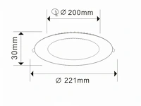 20 x led-paneel – inbouw rond – 18w – 6500k – koud wit - afbeelding 4 van  5