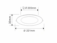 20 x led-paneel – inbouw rond – 18w – 6500k – koud wit - afbeelding 3 van  4
