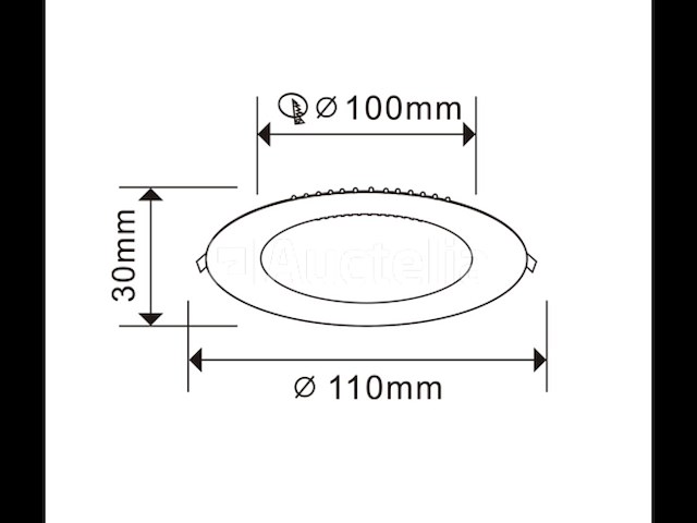 20 x led-paneel – inbouw rond – 8w – 6500k – koud wit - afbeelding 1 van  5