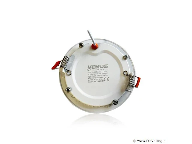 20 x led-paneel – inbouw rond – 8w – 6500k – koud wit - afbeelding 3 van  5