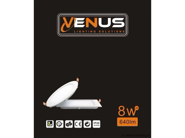 20 x led-paneel – inbouw rond – 8w – 6500k – koud wit - afbeelding 5 van  5