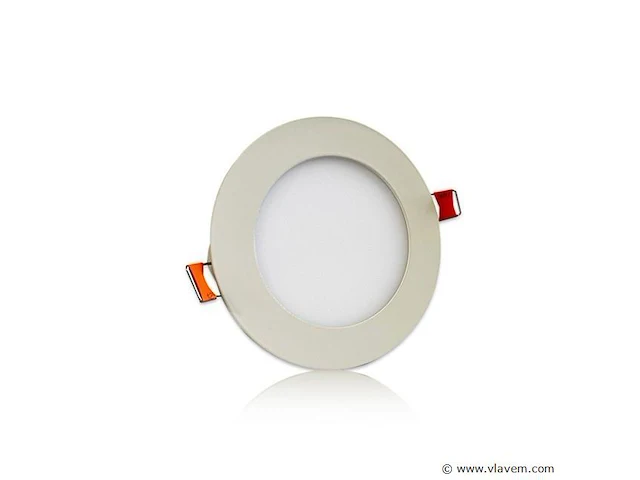 20 x led-paneel – inbouw rond – 8w – 6500k – koud wit - afbeelding 2 van  5