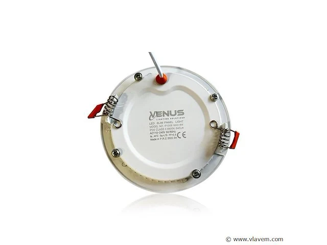 20 x led-paneel – inbouw rond – 8w – 6500k – koud wit - afbeelding 3 van  5