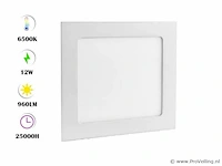 20 x led-paneel – inbouw vierkant – 12w – 6500k – koud wit - afbeelding 1 van  4