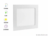 20 x led-paneel – inbouw vierkant – 12w – 6500k – koud wit - afbeelding 1 van  4