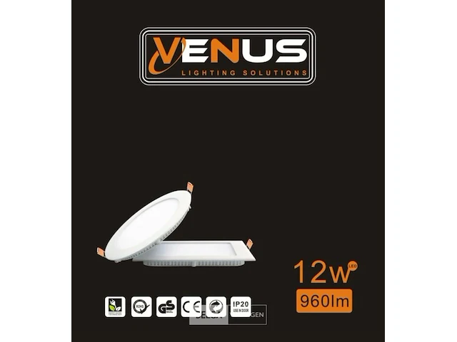 20 x led-paneel – inbouw vierkant – 12w – 6500k – koud wit - afbeelding 5 van  5