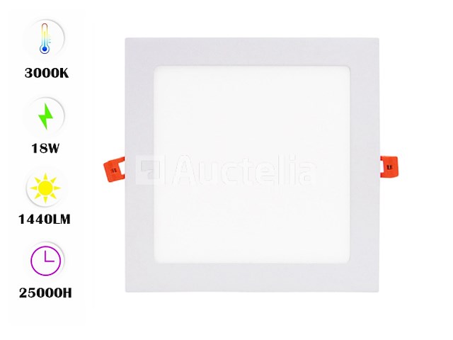 20 x led-paneel – inbouw vierkant – 18w – 3000k – warm wit - afbeelding 2 van  4