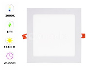 20 x led-paneel – inbouw vierkant – 18w – 3000k – warm wit - afbeelding 2 van  4