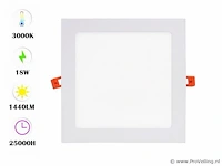 20 x led-paneel – inbouw vierkant – 18w – 3000k – warm wit - afbeelding 1 van  4