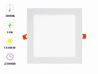 20 x led-paneel – inbouw vierkant – 18w – 3000k – warm wit - afbeelding 1 van  5