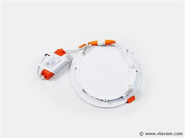 20 x led-paneel – rond inbouw – 12w – 6500k – koud wit - afbeelding 2 van  4