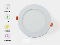 20 x led-paneel – rond inbouw – 12w – 6500k – koud wit - afbeelding 1 van  5