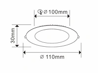 20 x led-paneel – rond inbouw – 8w – 3000k – warm wit - afbeelding 4 van  5