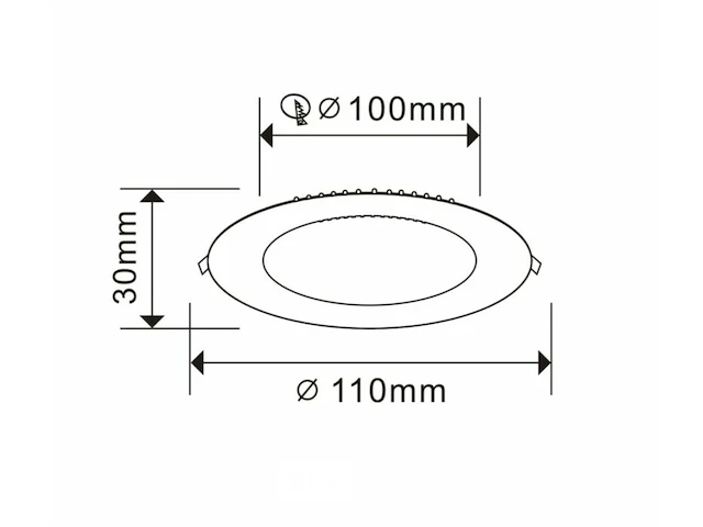 20 x led-paneel – rond inbouw – 8w – 3000k – warm wit - afbeelding 5 van  6