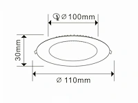 20 x led-paneel – rond inbouw – 8w – 3000k – warm wit - afbeelding 5 van  6