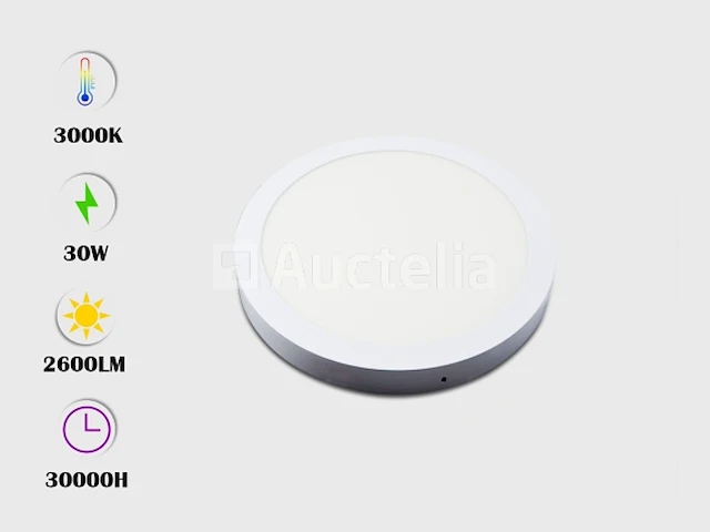 20 x led paneel – ronde opbouw – 30w – 3000k – warm wit - afbeelding 4 van  4