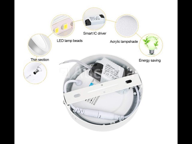 20 x led-paneel – ronde opbouwmontage – 12w – 6500k – koud wit - afbeelding 4 van  4