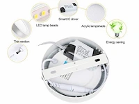 20 x led-paneel – ronde opbouwmontage – 12w – 6500k – koud wit - afbeelding 2 van  4