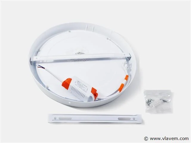 20 x led-paneel – ronde opbouwmontage – 18w – 6500k – koud wit - afbeelding 2 van  4