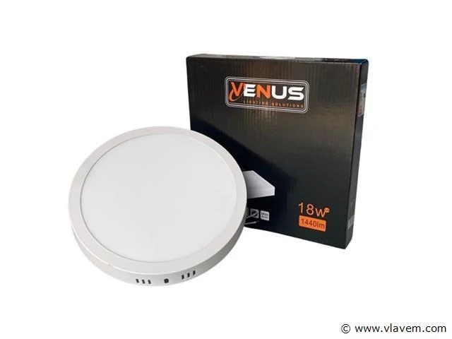 20 x led-paneel – ronde opbouwmontage – 18w – 6500k – koud wit - afbeelding 3 van  4