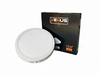 20 x led-paneel – ronde opbouwmontage – 18w – 6500k – koud wit - afbeelding 4 van  5