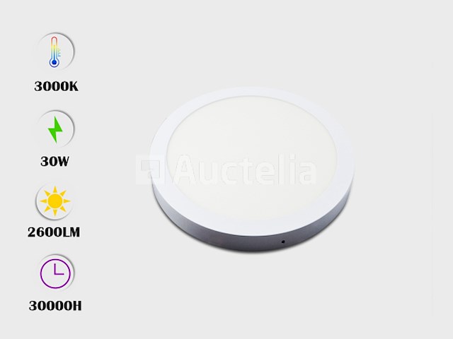 20 x led-paneel – ronde opbouwmontage – 30w – 3000k – warm wit - afbeelding 1 van  5