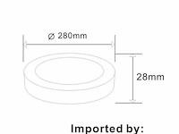 20 x led-paneel – ronde opbouwmontage – 30w – 3000k – warm wit - afbeelding 2 van  4