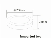 20 x led-paneel – ronde opbouwmontage – 30w – 3000k – warm wit - afbeelding 3 van  5