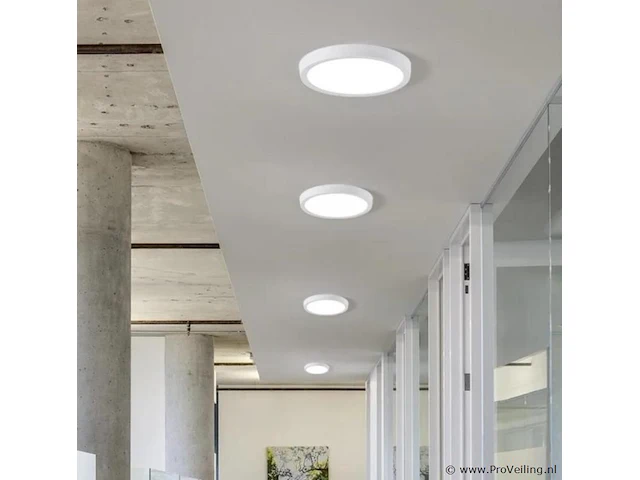 20 x led-paneel – ronde opbouwmontage – rond – 30w – 6500k – koud wit - afbeelding 1 van  4