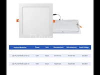 20 x led-paneel – vierkant inbouw – 18w – 6500k – koud wit - afbeelding 2 van  4