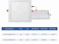 20 x led-paneel – vierkant inbouw – 18w – 6500k – koud wit - afbeelding 4 van  4