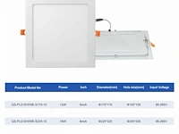 20 x led-paneel – vierkant inbouw – 18w – 6500k – koud wit - afbeelding 5 van  5