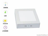 20 x led-paneel – vierkante opbouwmontage – 12w – 3000k – warm wit - afbeelding 1 van  4