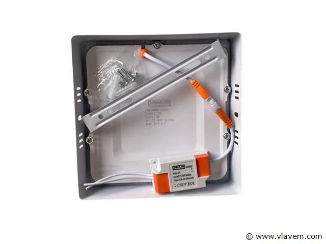20 x led-paneel – vierkante opbouwmontage – 12w – 3000k – warm wit - afbeelding 2 van  4