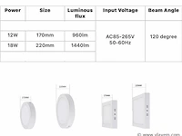 20 x led-paneel – vierkante opbouwmontage – 12w – 3000k – warm wit - afbeelding 4 van  4