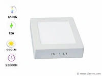 20 x led-paneel – vierkante opbouwmontage – 12w – 6500k – koud wit - afbeelding 1 van  4