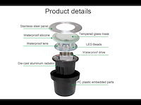 20 x led ronde grondspot 6w – 600 lm – ip65 waterdicht – rvs – buiten (azur-6) - afbeelding 1 van  4