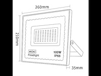 20 x led schijnwerper 100w mini – 6500k koud wit – ip65 - afbeelding 2 van  5