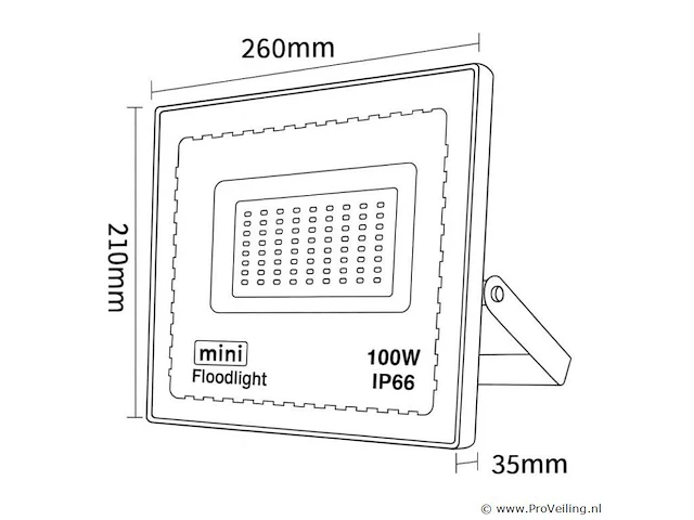 20 x led schijnwerper 100w mini – 6500k koud wit – ip65 - afbeelding 5 van  5
