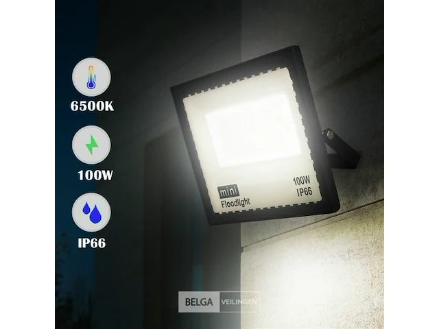 20 x led schijnwerper 100w mini – 6500k koud wit – ip65 - afbeelding 2 van  6