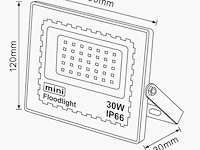 20 x led schijnwerper 30w mini – 6500k koud wit – ip65 – 2400 lm – smd - afbeelding 5 van  5