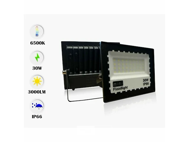 20 x led schijnwerper 30w mini – 6500k koud wit – ip65 – 2400 lm – smd - afbeelding 4 van  6