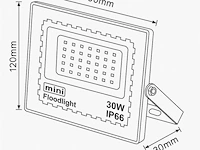 20 x led schijnwerper 30w mini – 6500k koud wit – ip65 – 2400 lm – smd - afbeelding 6 van  6