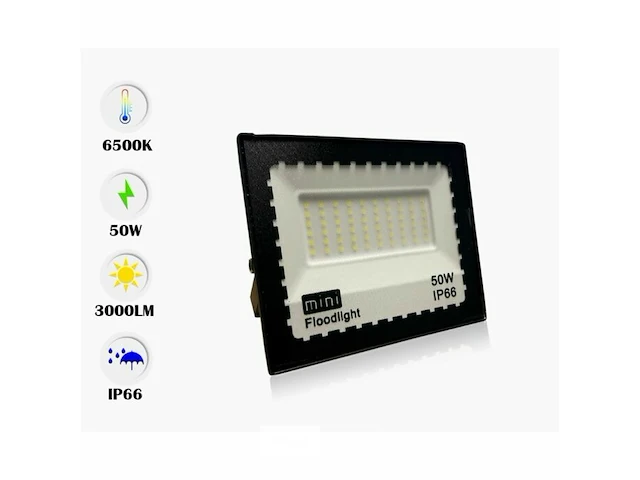 20 x led schijnwerper 50w mini – 6500k koud wit – ip65 – 4000 lm – smd - afbeelding 5 van  6