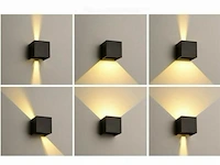 20 x led wandlamp - bidirectioneel - 10w - kubus zwart (sw-2312-2) - afbeelding 1 van  6