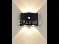 20 x led wandlamp met detector – sw-2310-2 – 4w – 3500k warm wit – zwart – ip54 – aluminium - afbeelding 2 van  2